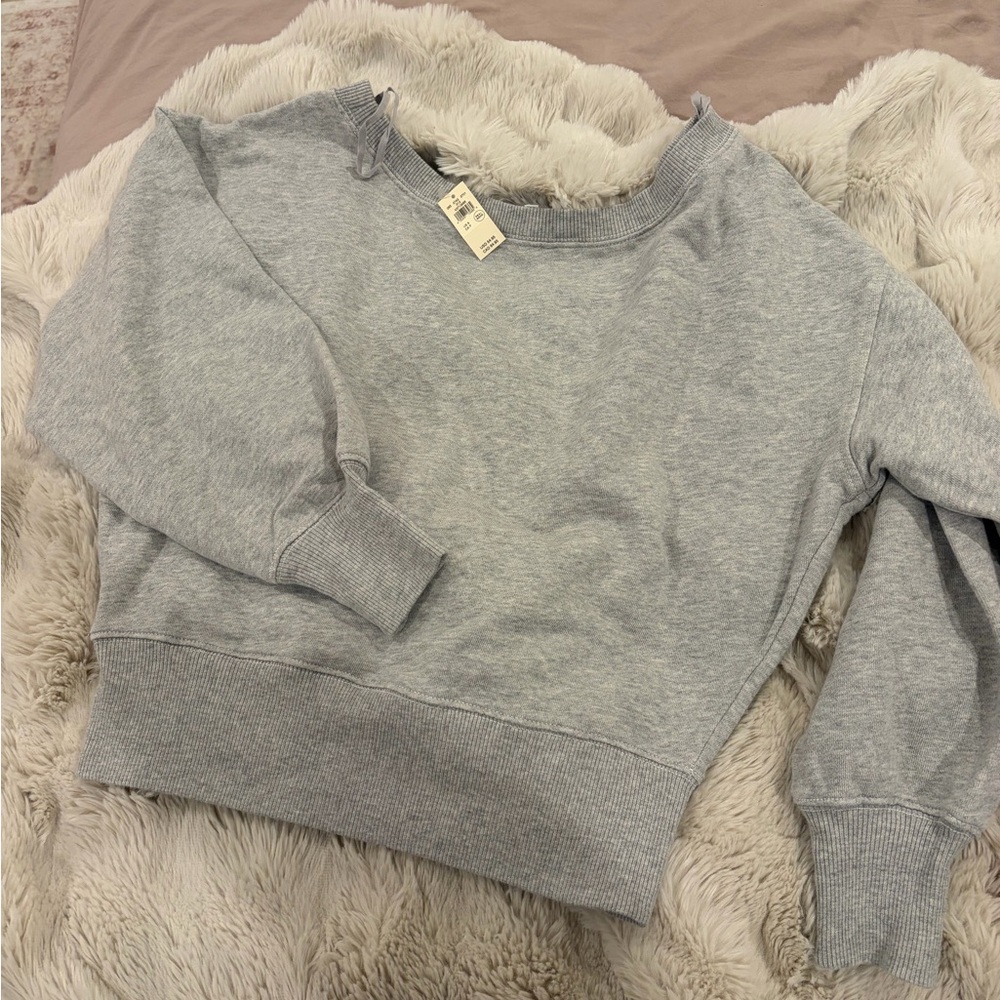 Gray aerie off the shoulder sweatshirt